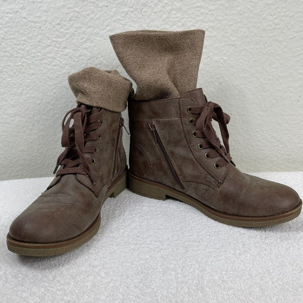 Rocket Dog Women's Rugged Temecula Galaxy PU Snowcamp Combat Boot, Tan, 8 M US